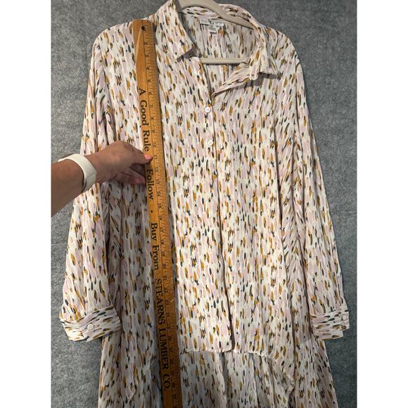 Lena Gabrielle XL Women Long Sleeved Sheer High Low Top - Picture 3 of 5